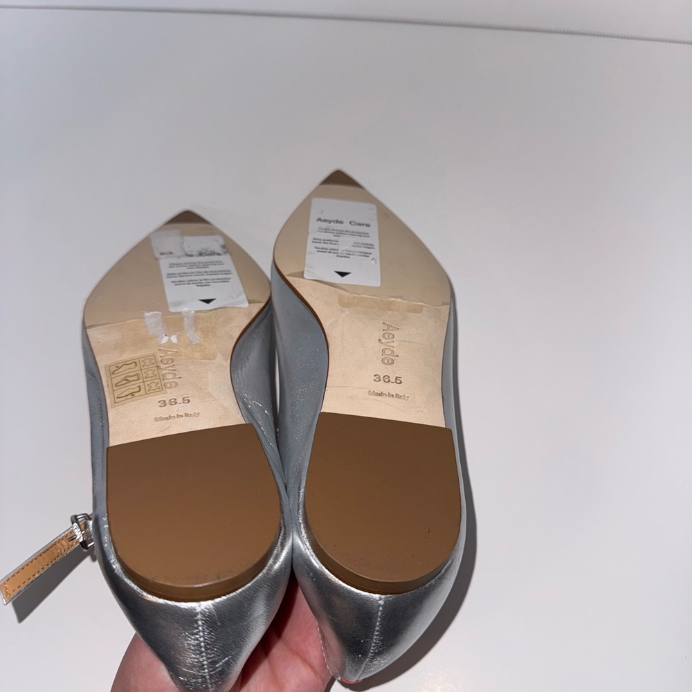 Aeyde Silver Cleo Ballerina Flats - Picture 4 of 4